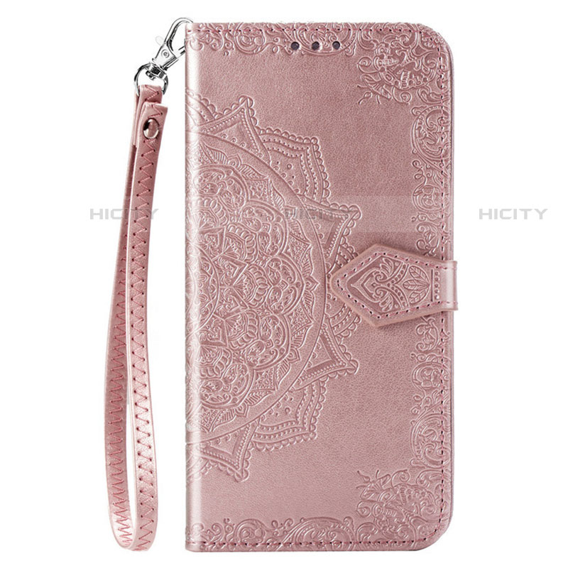 Custodia Portafoglio In Pelle Cover con Supporto L18 per Huawei Y7p Oro Rosa