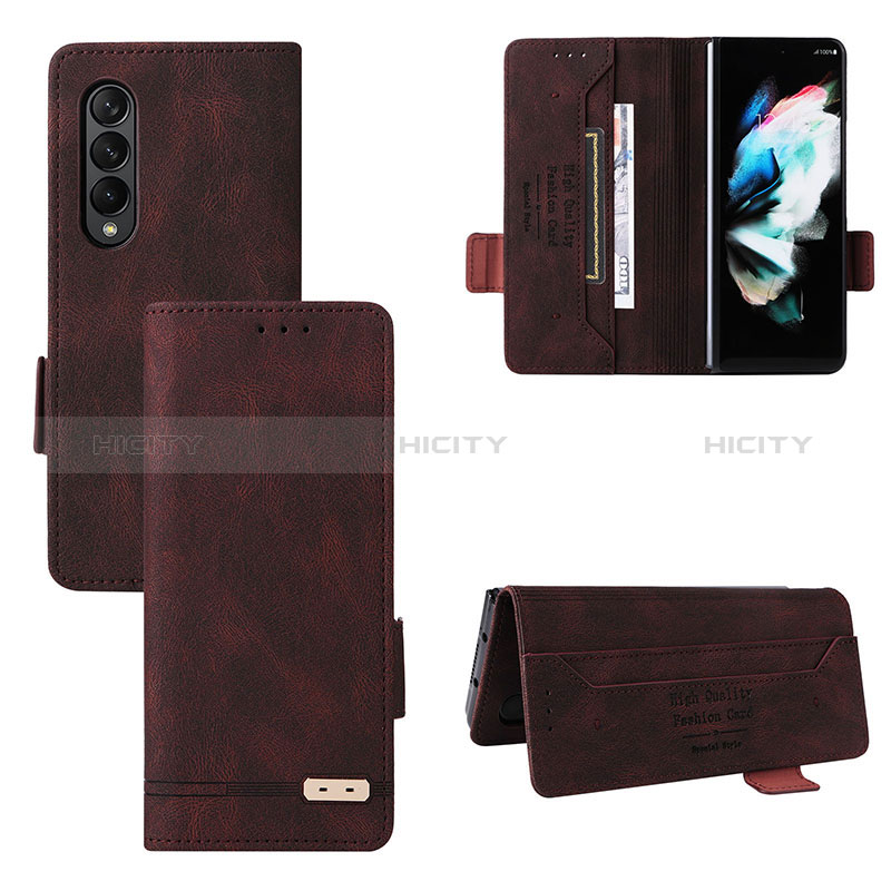 Custodia Portafoglio In Pelle Cover con Supporto L18Z per Samsung Galaxy Z Fold3 5G