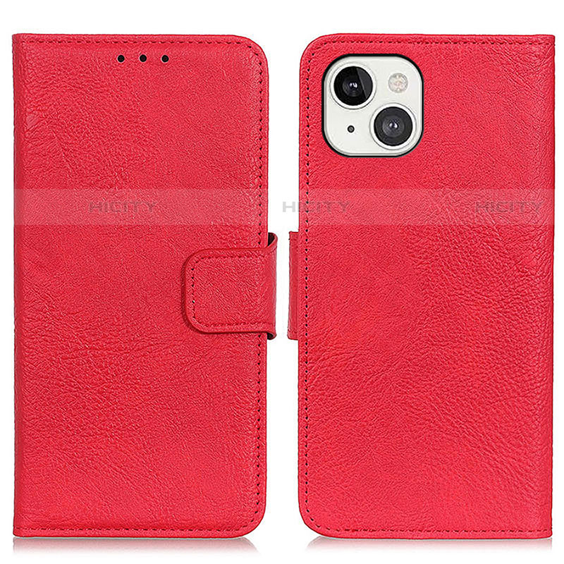 Custodia Portafoglio In Pelle Cover con Supporto L27 per Apple iPhone 13 Rosso