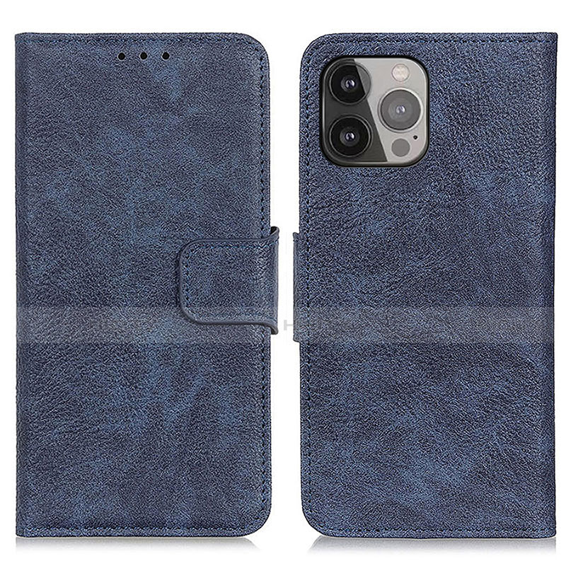 Custodia Portafoglio In Pelle Cover con Supporto L27 per Apple iPhone 15 Pro Max Blu