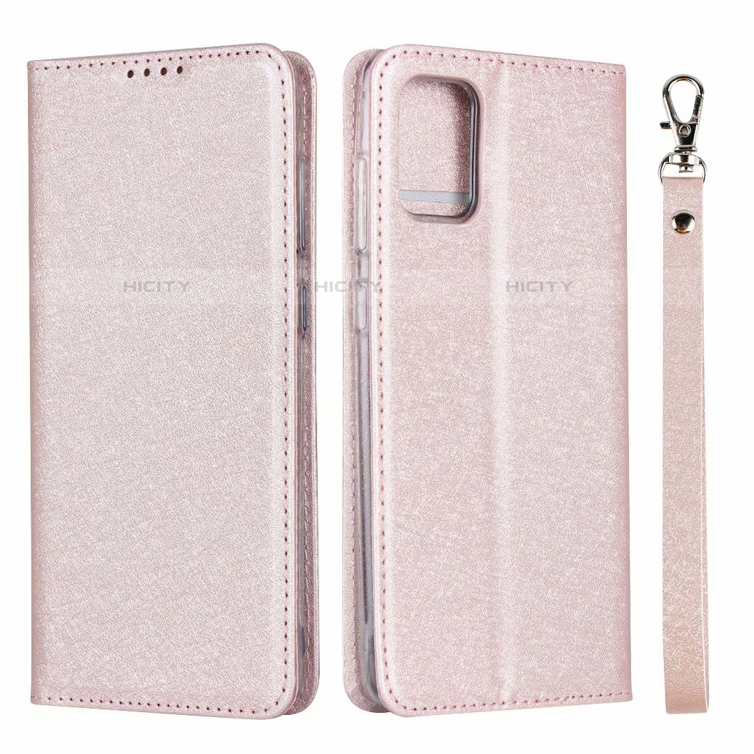 Custodia Portafoglio In Pelle Cover con Supporto L27 per Samsung Galaxy A71 5G Oro Rosa