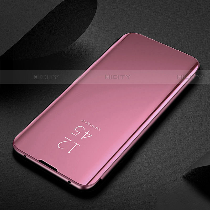 Custodia Portafoglio In Pelle Cover con Supporto Laterale Specchio Cover H01 per Samsung Galaxy S21 Plus 5G Oro Rosa