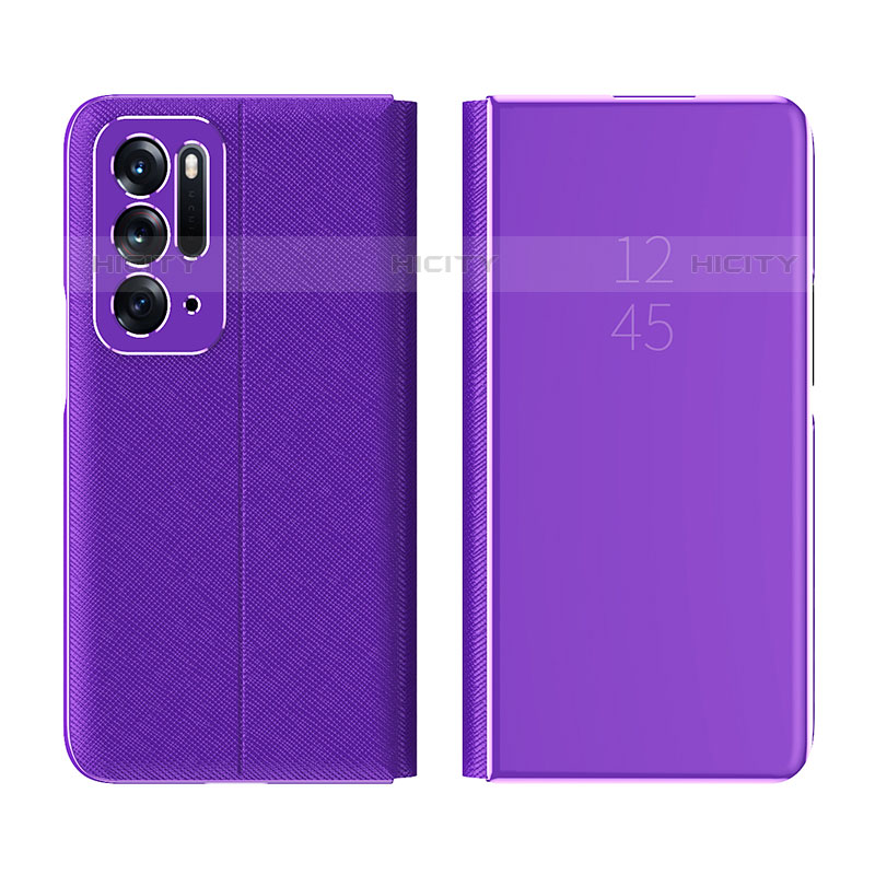 Custodia Portafoglio In Pelle Cover con Supporto Laterale Specchio Cover L01 per Oppo Find N 5G