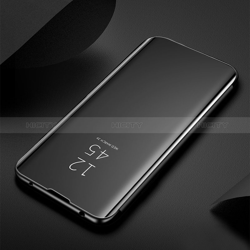 Custodia Portafoglio In Pelle Cover con Supporto Laterale Specchio Cover L01 per Samsung Galaxy A30S Nero