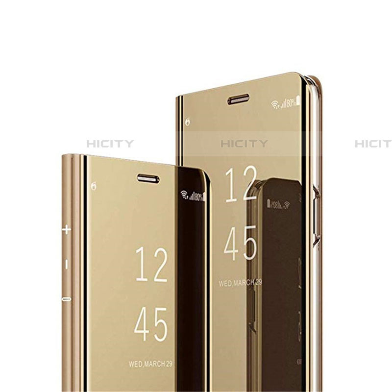 Custodia Portafoglio In Pelle Cover con Supporto Laterale Specchio Cover L01 per Samsung Galaxy A51 5G Oro