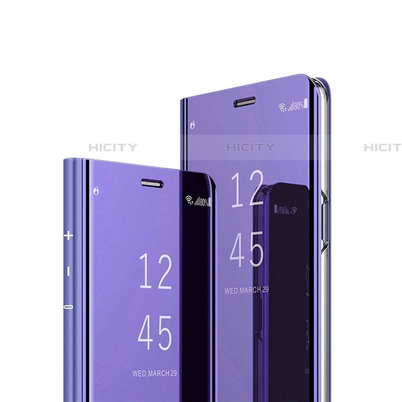 Custodia Portafoglio In Pelle Cover con Supporto Laterale Specchio Cover L01 per Samsung Galaxy A51 5G Viola
