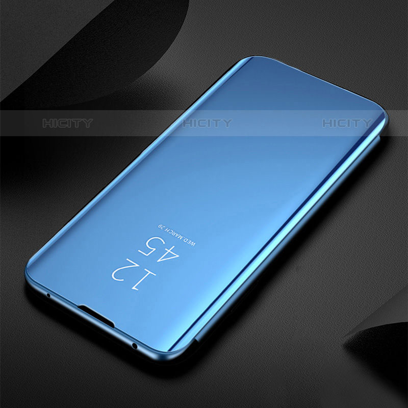 Custodia Portafoglio In Pelle Cover con Supporto Laterale Specchio Cover L01 per Samsung Galaxy M23 5G Blu