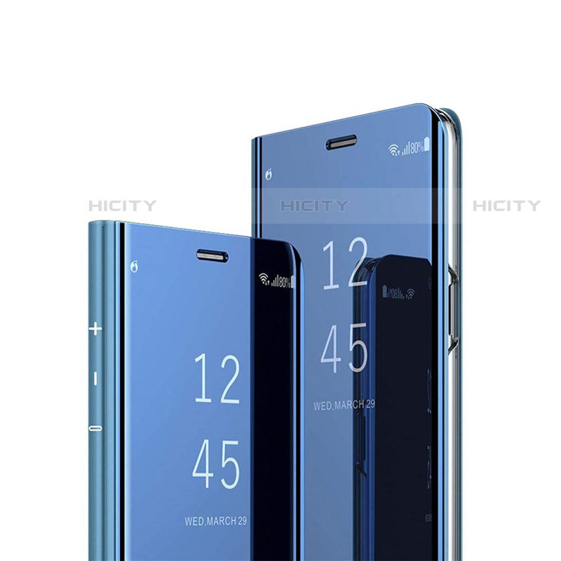 Custodia Portafoglio In Pelle Cover con Supporto Laterale Specchio Cover L02 per Huawei Mate 40 Lite 5G Blu