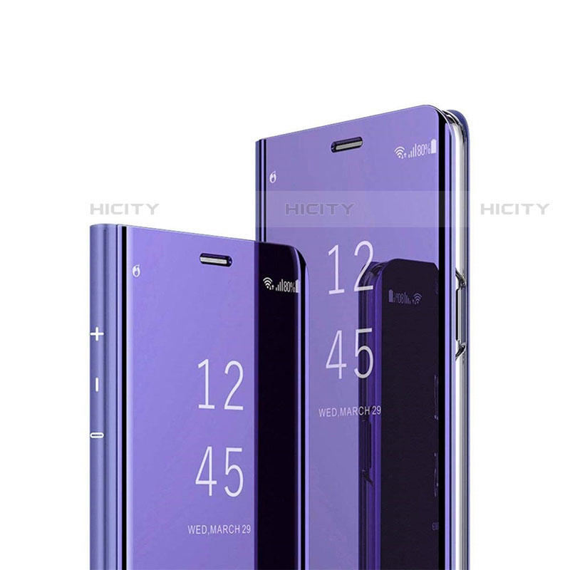 Custodia Portafoglio In Pelle Cover con Supporto Laterale Specchio Cover L02 per Samsung Galaxy S20 FE 5G Viola