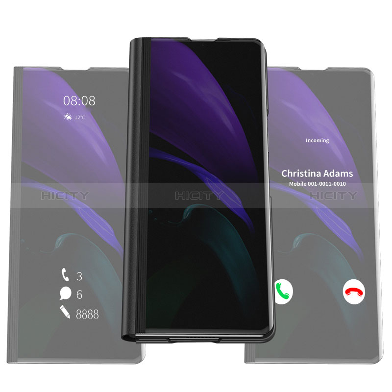 Custodia Portafoglio In Pelle Cover con Supporto Laterale Specchio Cover L02 per Samsung Galaxy Z Fold3 5G