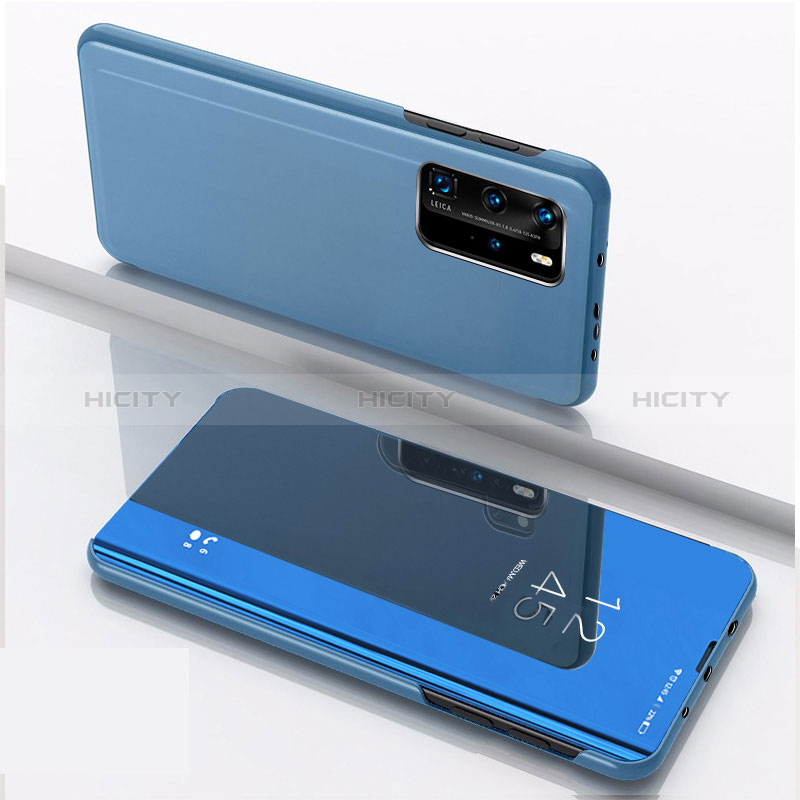 Custodia Portafoglio In Pelle Cover con Supporto Laterale Specchio Cover L04 per Xiaomi Mi 10T Pro 5G Blu