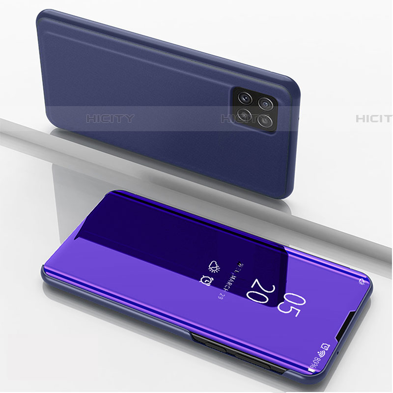 Custodia Portafoglio In Pelle Cover con Supporto Laterale Specchio Cover L05 per Samsung Galaxy F42 5G Viola