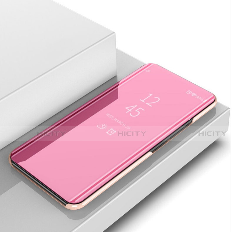Custodia Portafoglio In Pelle Cover con Supporto Laterale Specchio Cover M01 per Samsung Galaxy Note 10 Plus 5G Oro Rosa