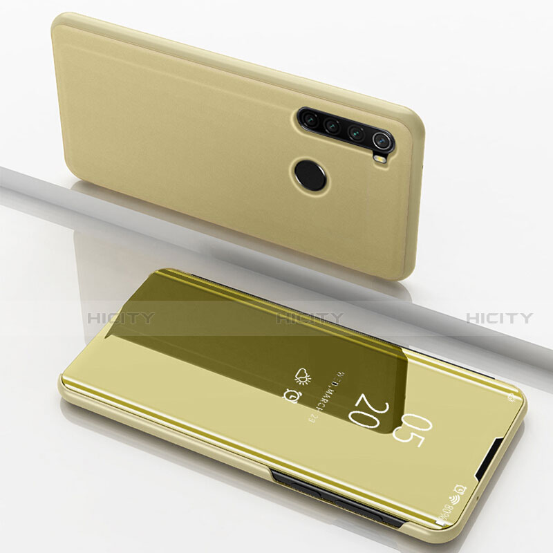 Custodia Portafoglio In Pelle Cover con Supporto Laterale Specchio Cover M01 per Xiaomi Redmi Note 8 Oro