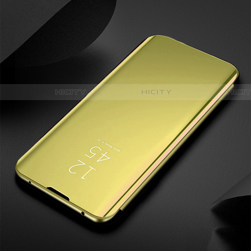Custodia Portafoglio In Pelle Cover con Supporto Laterale Specchio Cover M03 per Samsung Galaxy S20 5G Oro