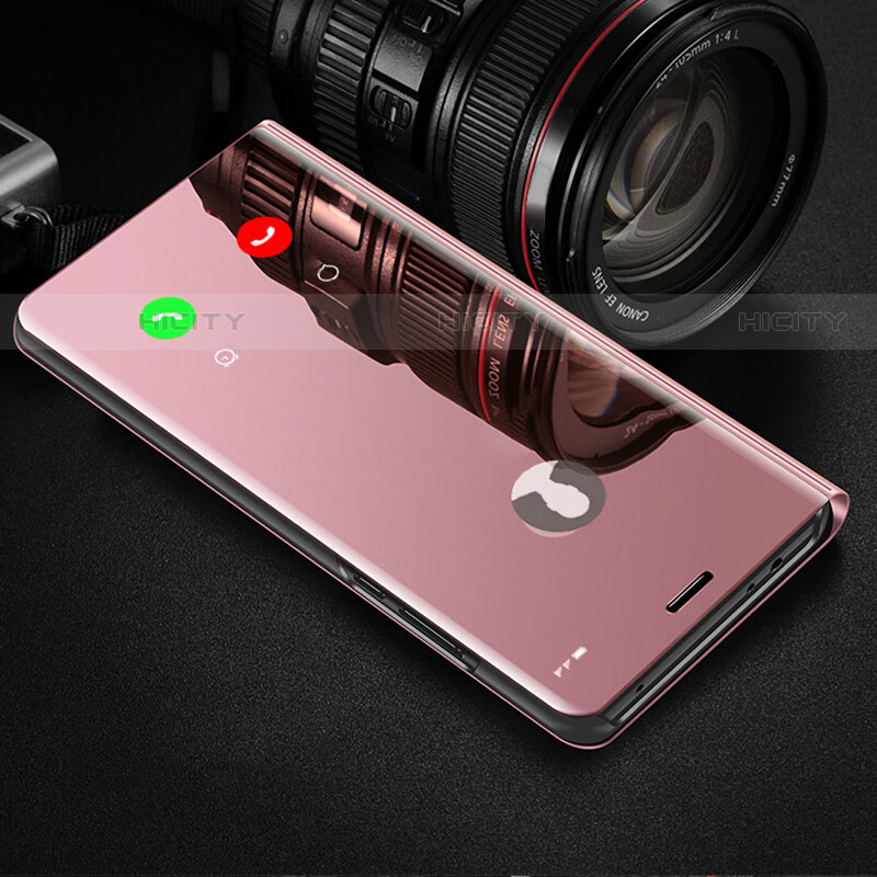 Custodia Portafoglio In Pelle Cover con Supporto Laterale Specchio Cover M03 per Xiaomi Mi 11 Lite 5G Oro Rosa