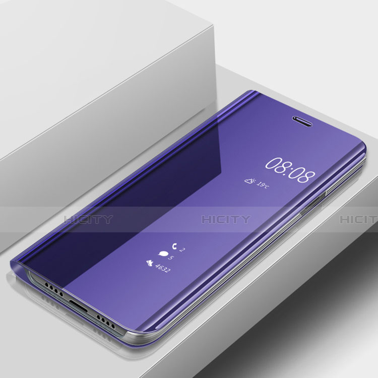 Custodia Portafoglio In Pelle Cover con Supporto Laterale Specchio Cover per Huawei Nova 3e Viola