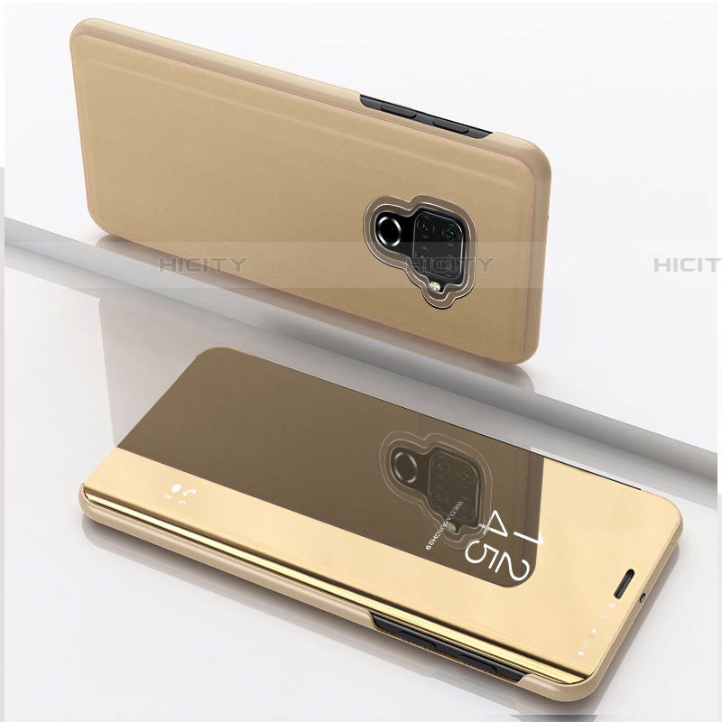 Custodia Portafoglio In Pelle Cover con Supporto Laterale Specchio Cover per Huawei Nova 5i Pro Oro