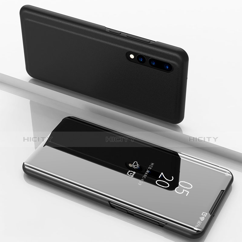 Custodia Portafoglio In Pelle Cover con Supporto Laterale Specchio Cover per Huawei P20 Pro Nero