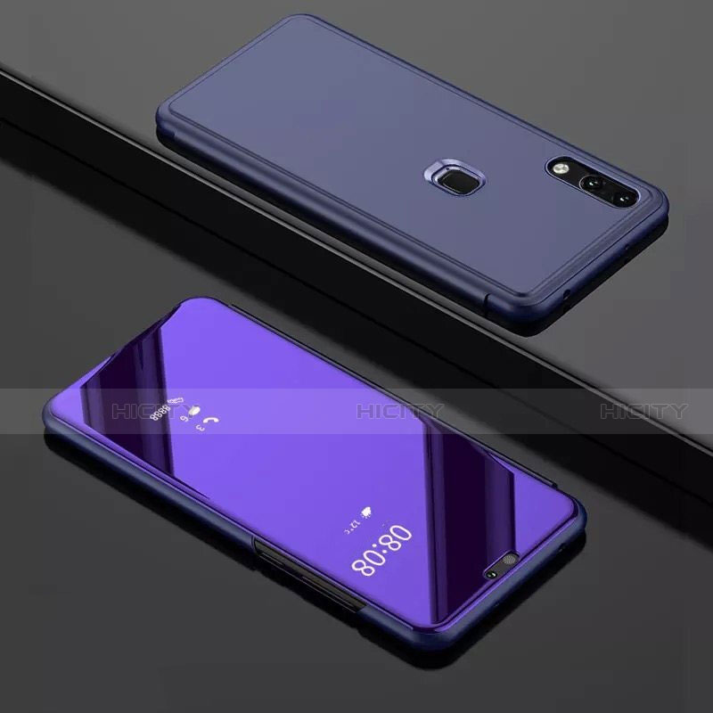 Custodia Portafoglio In Pelle Cover con Supporto Laterale Specchio Cover per Huawei Y7 (2019)