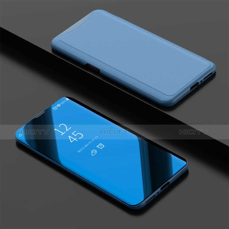 Custodia Portafoglio In Pelle Cover con Supporto Laterale Specchio Cover per Oppo Find X Cielo Blu