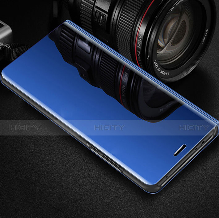 Custodia Portafoglio In Pelle Cover con Supporto Laterale Specchio Cover per Oppo R17 Pro Blu