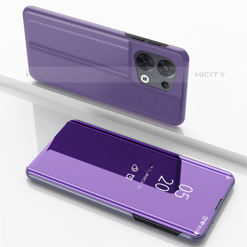 Custodia Portafoglio In Pelle Cover con Supporto Laterale Specchio Cover per Oppo Reno8 Pro 5G