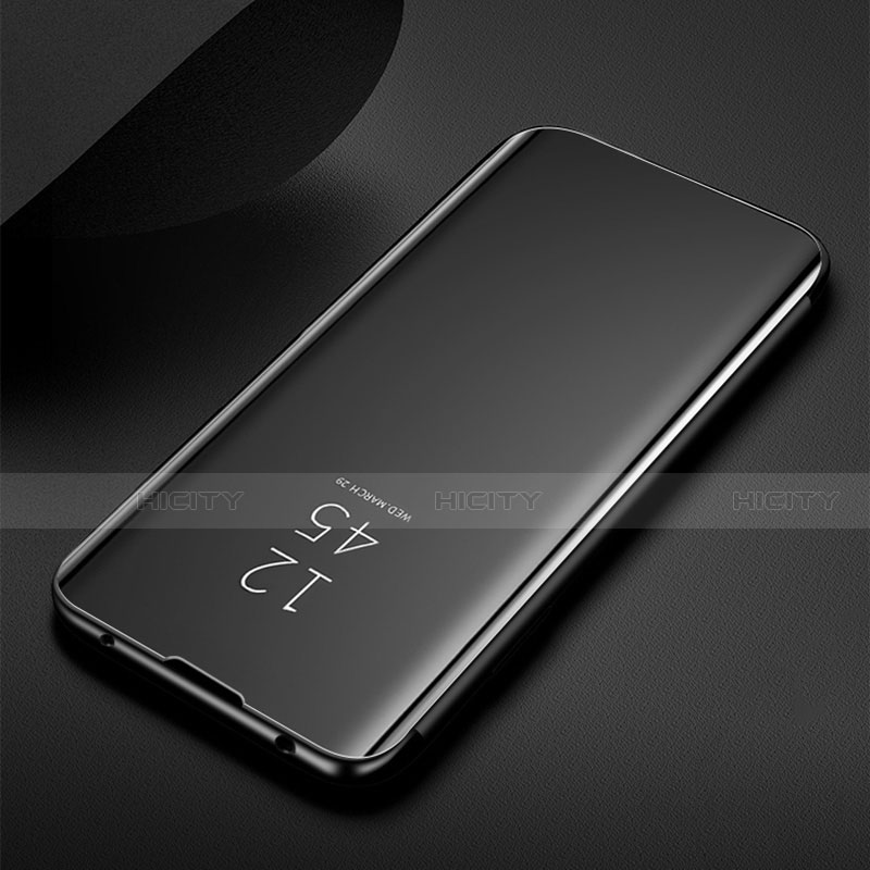 Custodia Portafoglio In Pelle Cover con Supporto Laterale Specchio Cover per Samsung Galaxy M30s Nero