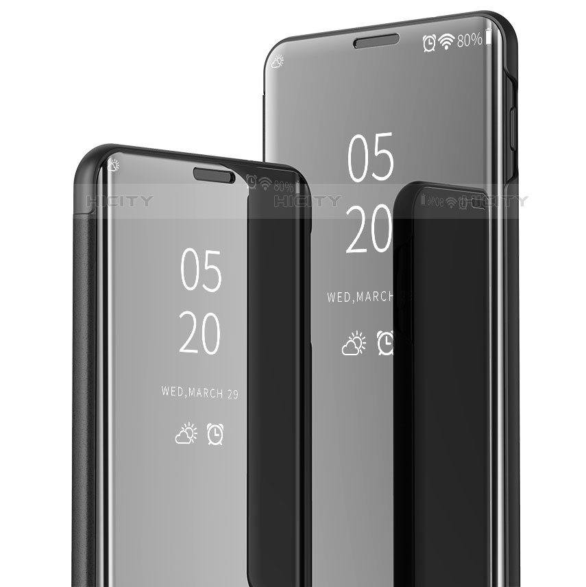 Custodia Portafoglio In Pelle Cover con Supporto Laterale Specchio Cover per Samsung Galaxy S10 5G Nero