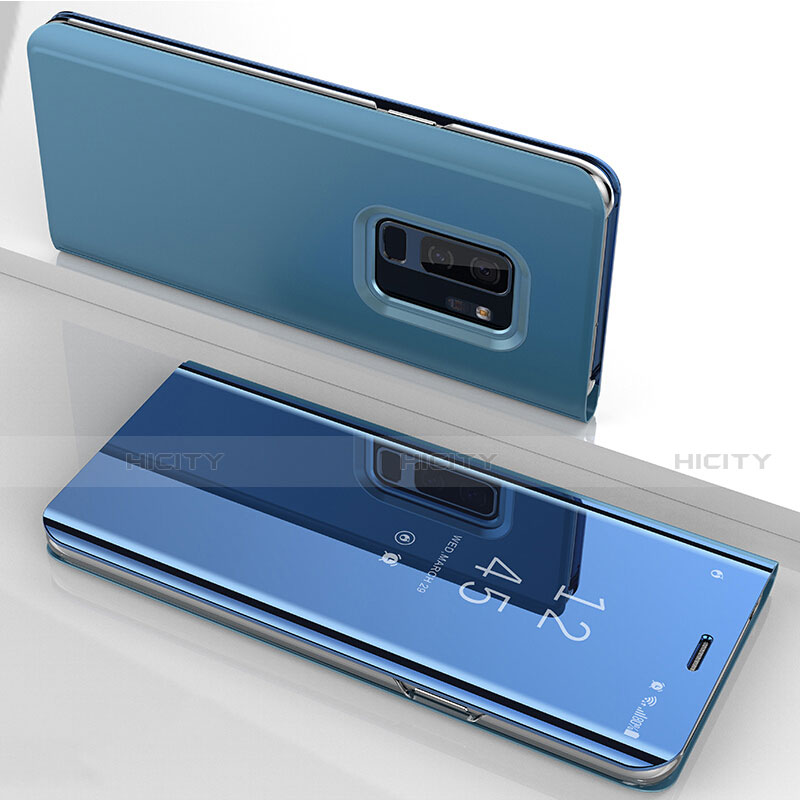 Custodia Portafoglio In Pelle Cover con Supporto Laterale Specchio Cover per Samsung Galaxy S9 Plus