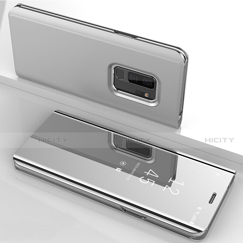 Custodia Portafoglio In Pelle Cover con Supporto Laterale Specchio Cover per Samsung Galaxy S9 Plus