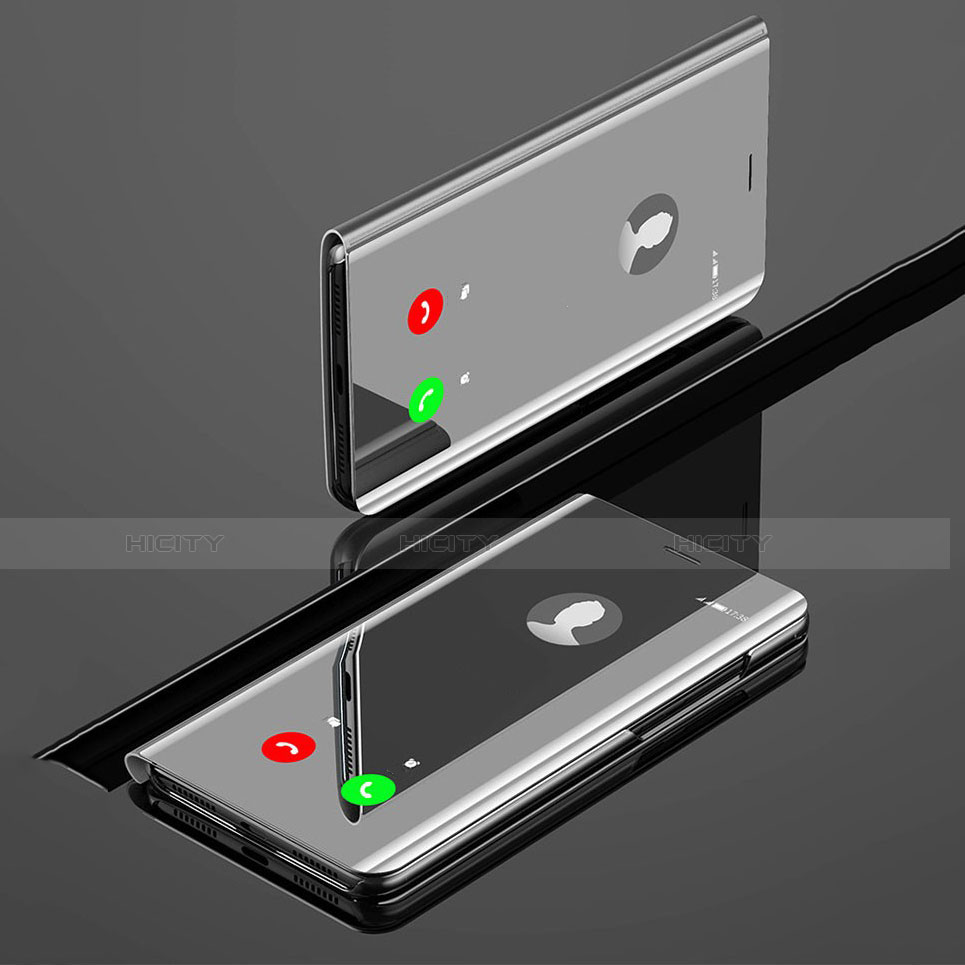 Custodia Portafoglio In Pelle Cover con Supporto Laterale Specchio Cover per Xiaomi CC9e Argento