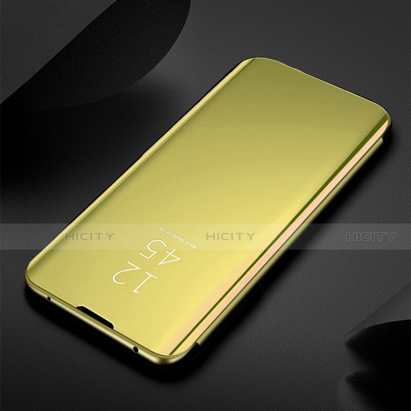 Custodia Portafoglio In Pelle Cover con Supporto Laterale Specchio Cover per Xiaomi Redmi Note 8 (2021) Oro