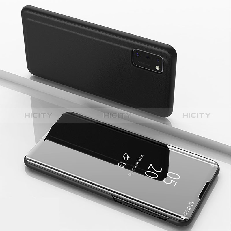 Custodia Portafoglio In Pelle Cover con Supporto Laterale Specchio Cover ZL1 per Samsung Galaxy A41 Nero