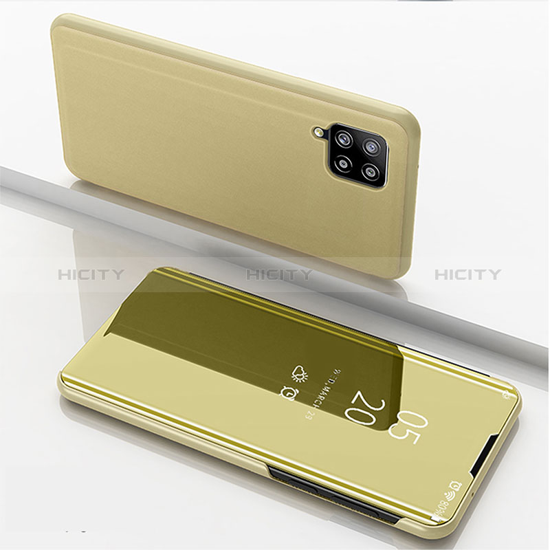 Custodia Portafoglio In Pelle Cover con Supporto Laterale Specchio Cover ZL1 per Samsung Galaxy A42 5G Oro