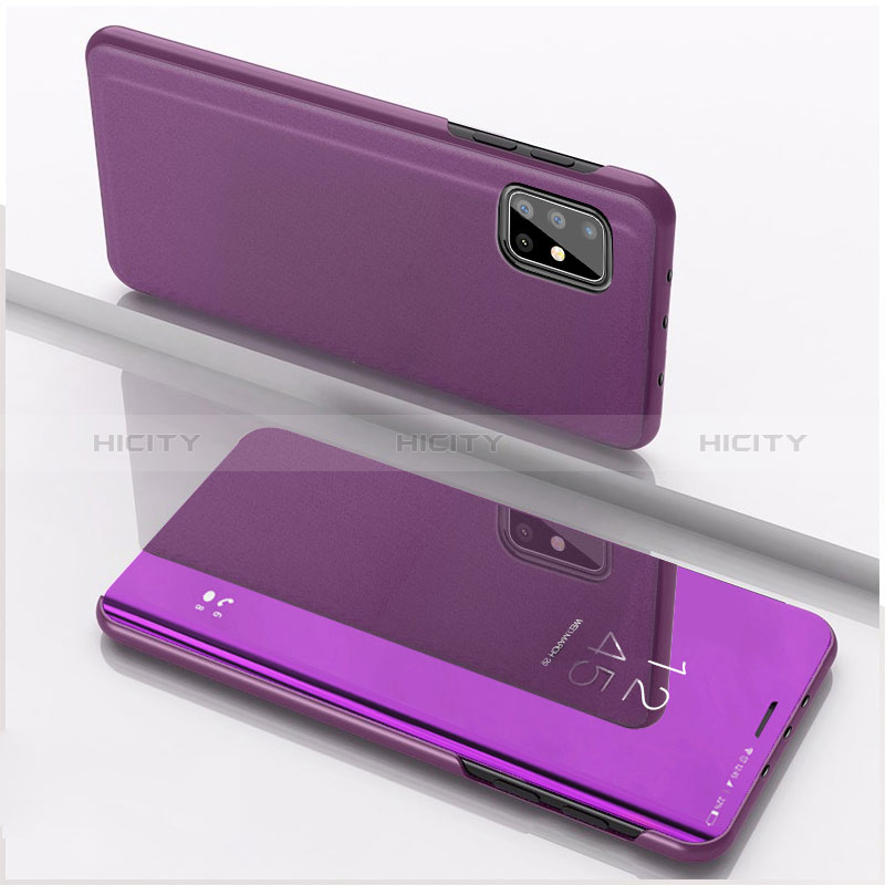 Custodia Portafoglio In Pelle Cover con Supporto Laterale Specchio Cover ZL1 per Samsung Galaxy A51 5G Viola