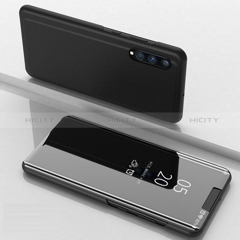Custodia Portafoglio In Pelle Cover con Supporto Laterale Specchio Cover ZL1 per Samsung Galaxy A70 Nero