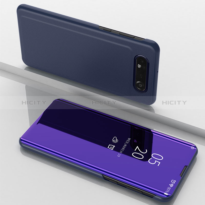 Custodia Portafoglio In Pelle Cover con Supporto Laterale Specchio Cover ZL1 per Samsung Galaxy A80