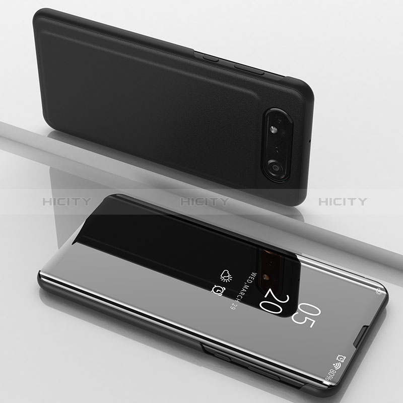 Custodia Portafoglio In Pelle Cover con Supporto Laterale Specchio Cover ZL1 per Samsung Galaxy A80