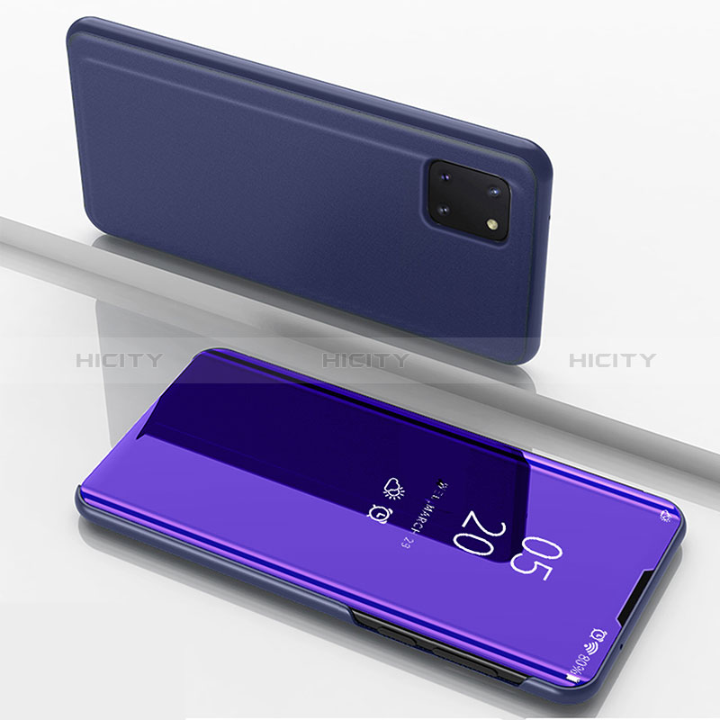 Custodia Portafoglio In Pelle Cover con Supporto Laterale Specchio Cover ZL1 per Samsung Galaxy A81 Viola