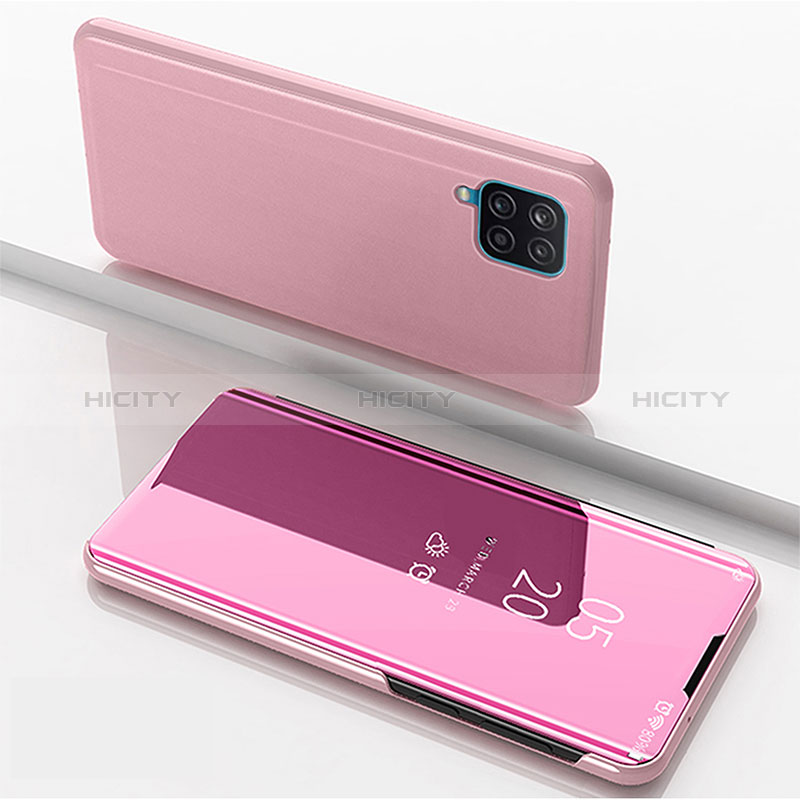 Custodia Portafoglio In Pelle Cover con Supporto Laterale Specchio Cover ZL1 per Samsung Galaxy M12 Oro Rosa