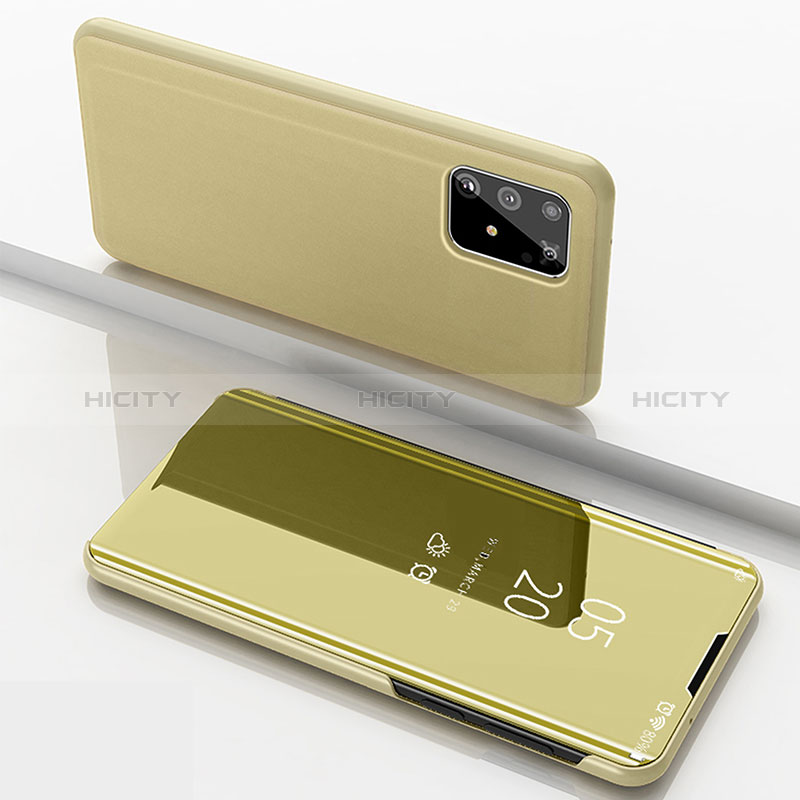 Custodia Portafoglio In Pelle Cover con Supporto Laterale Specchio Cover ZL1 per Samsung Galaxy S10 Lite Oro