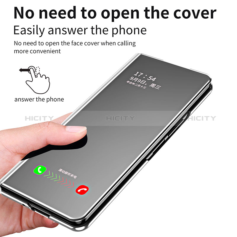 Custodia Portafoglio In Pelle Cover con Supporto Laterale Specchio Cover ZL1 per Samsung Galaxy Z Fold3 5G