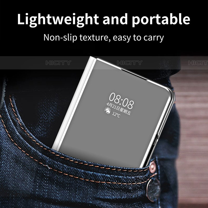 Custodia Portafoglio In Pelle Cover con Supporto Laterale Specchio Cover ZL1 per Samsung Galaxy Z Fold4 5G