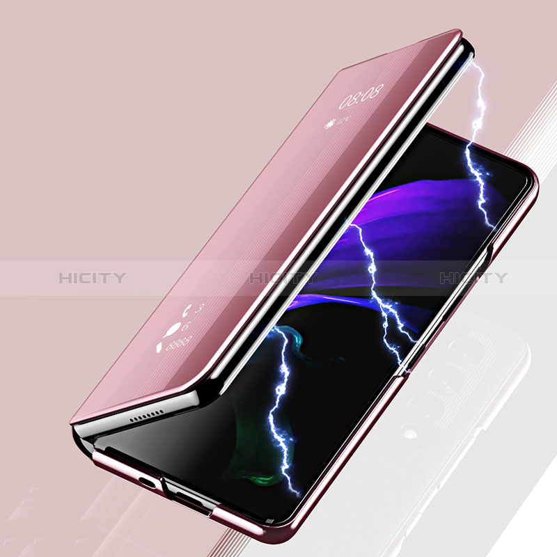 Custodia Portafoglio In Pelle Cover con Supporto Laterale Specchio Cover ZL2 per Samsung Galaxy Z Fold3 5G