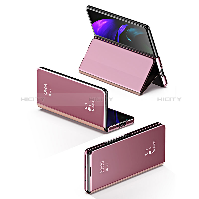 Custodia Portafoglio In Pelle Cover con Supporto Laterale Specchio Cover ZL2 per Samsung Galaxy Z Fold3 5G