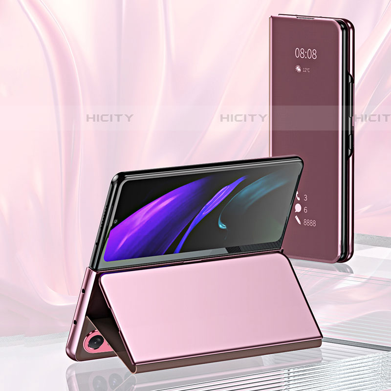 Custodia Portafoglio In Pelle Cover con Supporto Laterale Specchio Cover ZL2 per Samsung Galaxy Z Fold4 5G