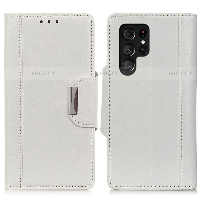 Custodia Portafoglio In Pelle Cover con Supporto M01L per Samsung Galaxy S21 Ultra 5G Bianco