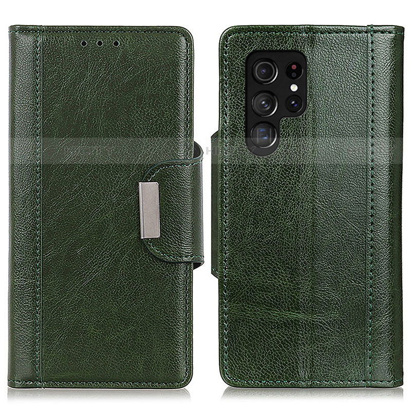 Custodia Portafoglio In Pelle Cover con Supporto M01L per Samsung Galaxy S21 Ultra 5G Verde