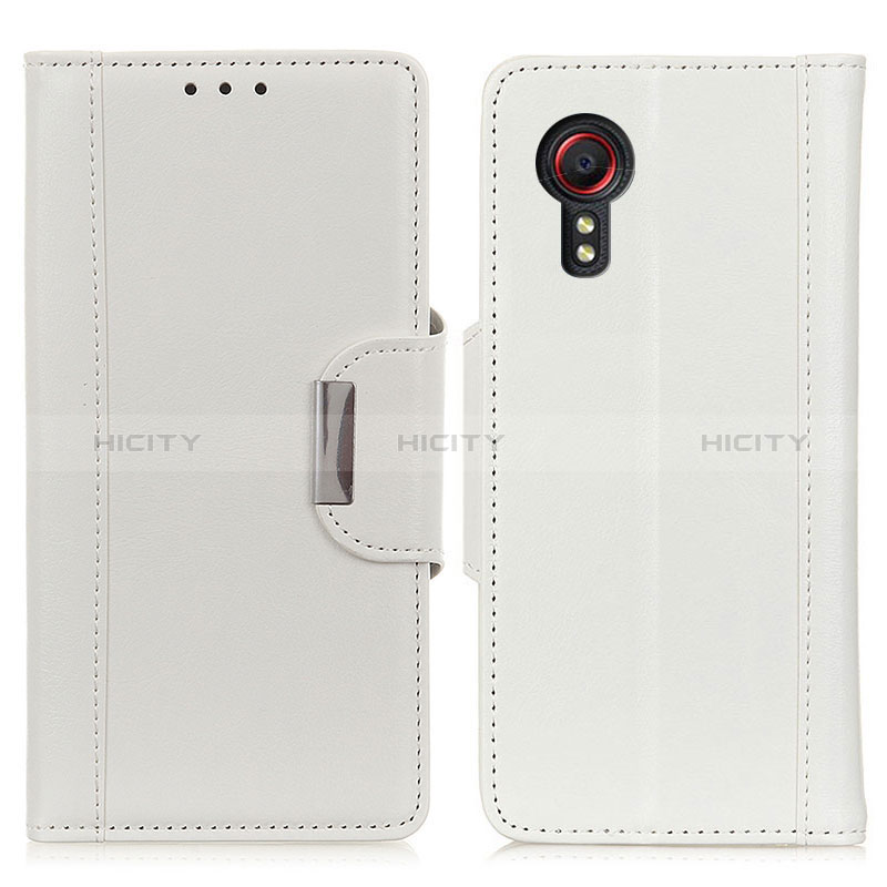Custodia Portafoglio In Pelle Cover con Supporto M01L per Samsung Galaxy XCover 5 SM-G525F Bianco